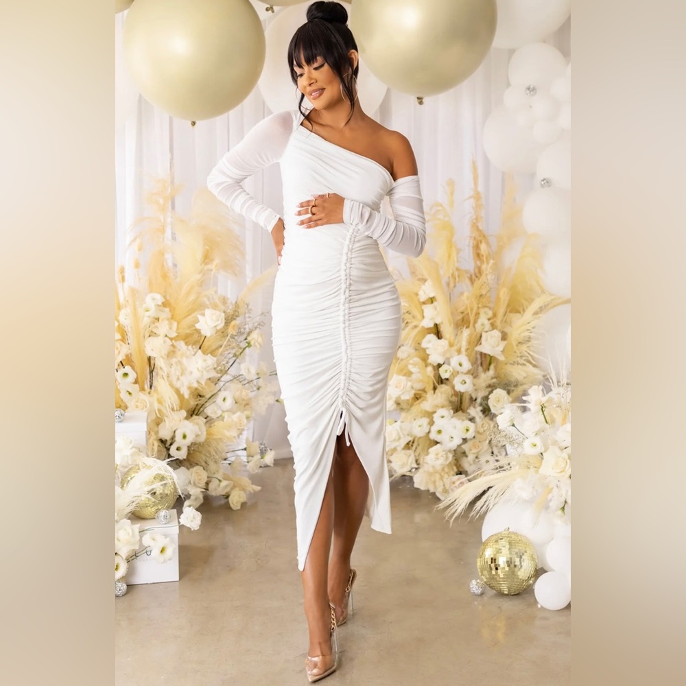 Sexy white maternity dress